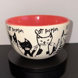 Anthropologie Cat Person Ceramic Bowl Chipped